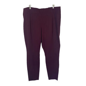 NWT International Concepts INC Skinny Leg Pants Sz 3X Burgundy Mid-Rise Career